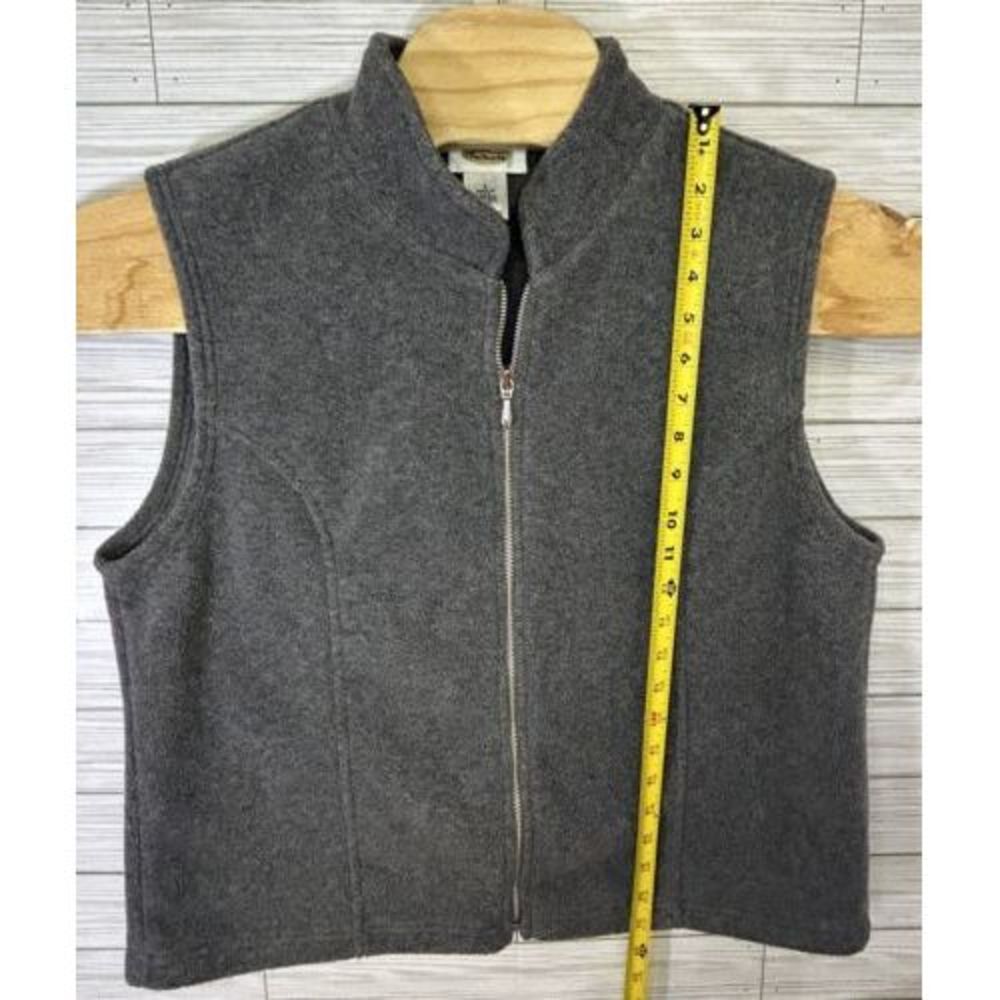 Talbots Women's Fleece Full Zip Sleeveless Vest Size Lg USA Made Golf Tennis - Picture 5 of 6